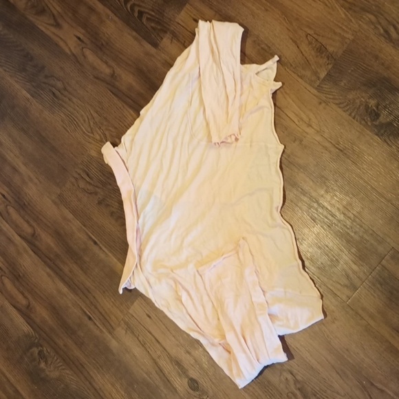 Out From Under Urban Outfitters Light Pink Loose Fit Collared Extreme Crop Top - Picture 6 of 6